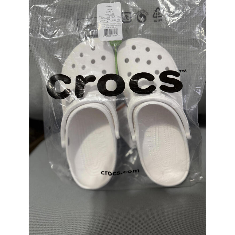 Crocs Classic Clogs- White - Size M9/W11 (EU42-43)